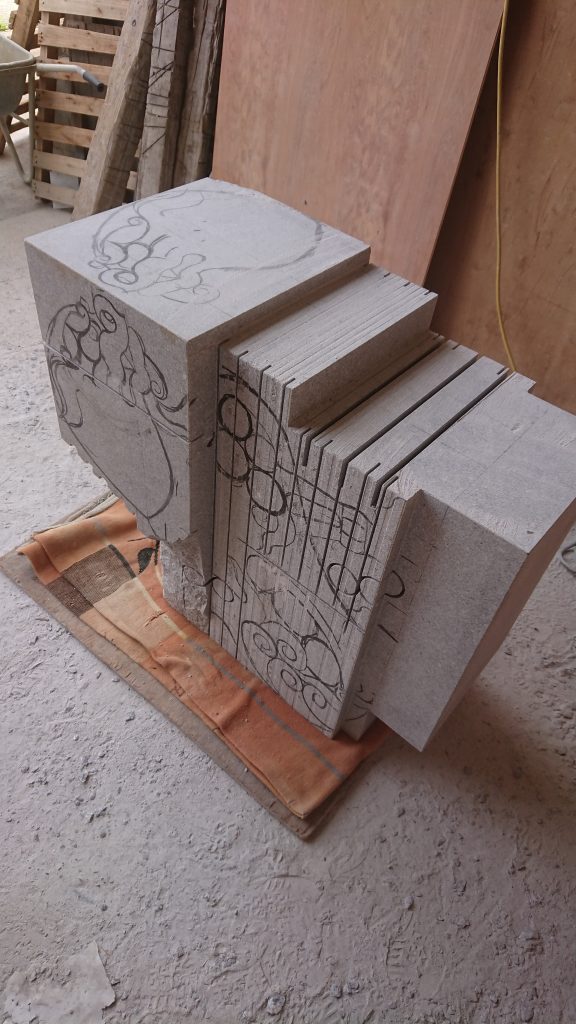 「岡崎型狛犬　彦根市久留美神社に奉納！！　13　　対の加工編　　」