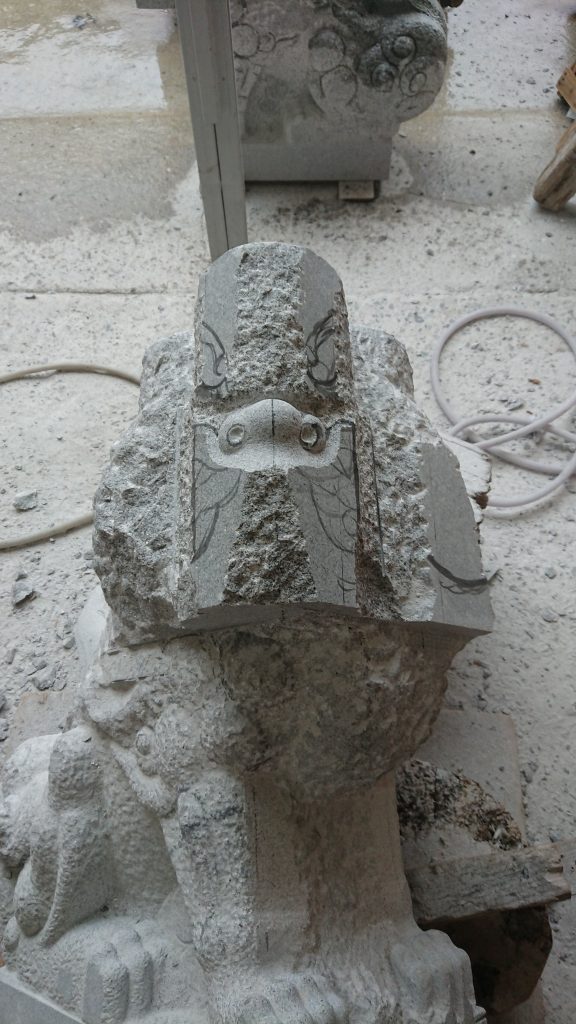 「岡崎型狛犬　彦根市久留美神社に奉納！！　16　　吽型の顔加工動画編　　」