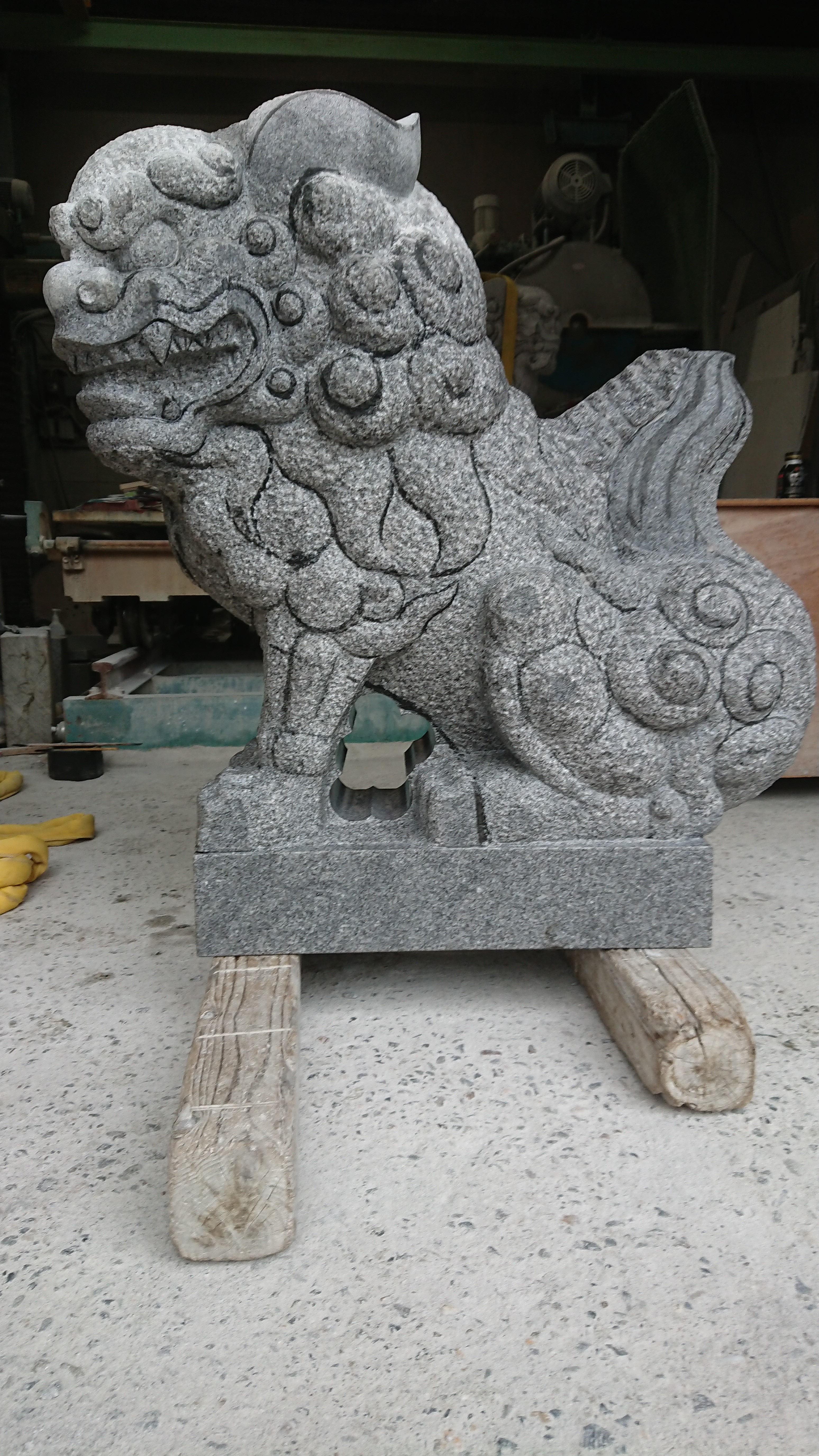 「岡崎型狛犬　彦根市久留美神社に奉納！！　　30　　仕上げビシャン、カップ加工動画編　　」