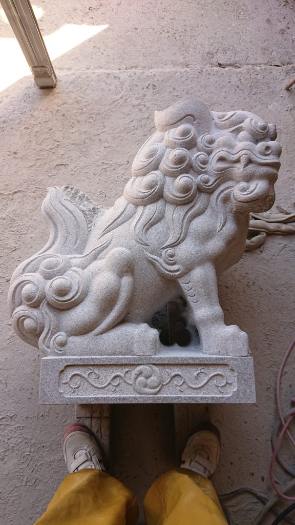 「岡崎型狛犬　彦根市久留美神社に奉納！！　　37　　吽型仕上げ編　2　　」