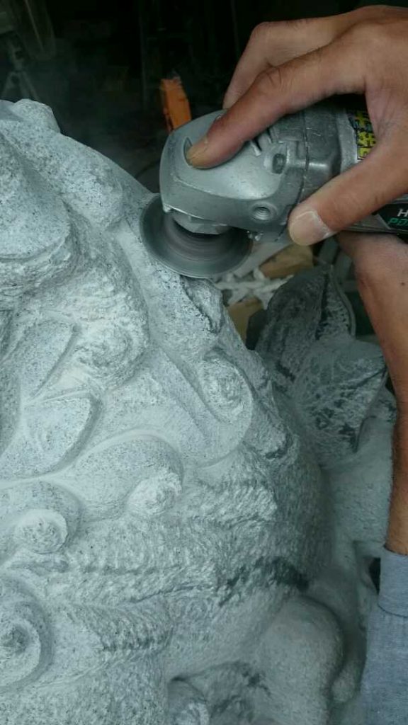 「やっと出来た2尺５寸古代型狛犬（展示用（涙））7　頭の周り吽型 編 ！！」