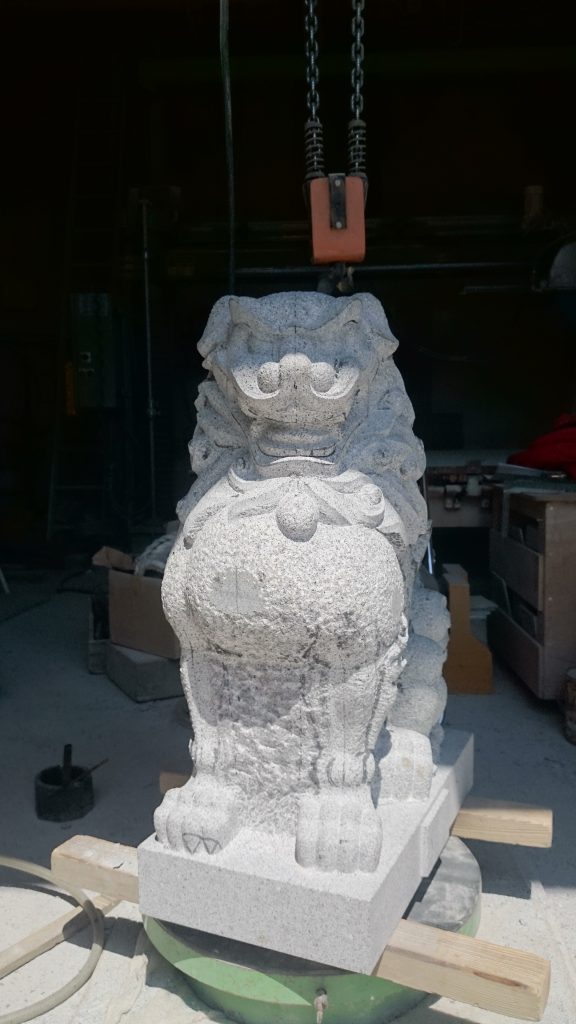 「やっと出来た2尺５寸古代型狛犬（展示用（涙））8　阿型仕上げ 編 ！！」